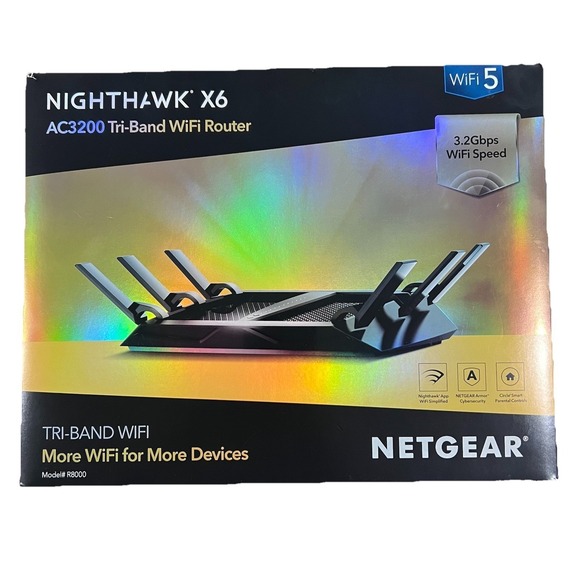 NETGEAR R8000 3200 Mbps 5 Port 3200 Mbps Tri-Band Wireless Router (R8000-100NAS) - Picture 10 of 10